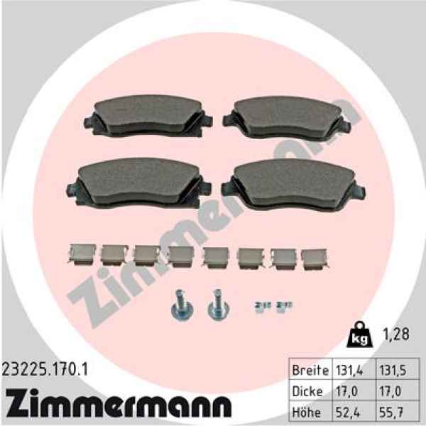 Zimmermann Brake pads for OPEL CORSA C Kasten (X01) front