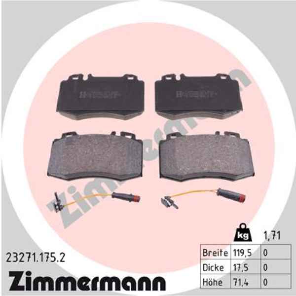 Zimmermann Brake pads for MERCEDES-BENZ CLK Cabriolet (A209) front