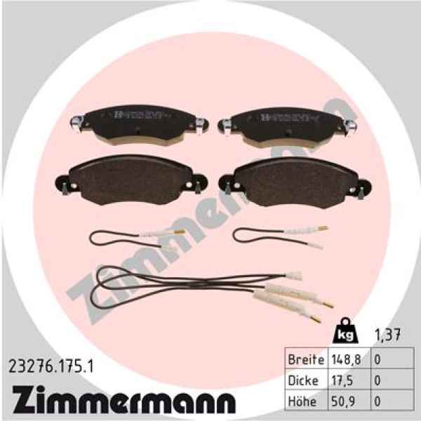 Zimmermann Brake pads for CITROËN C5 II (RC_) front