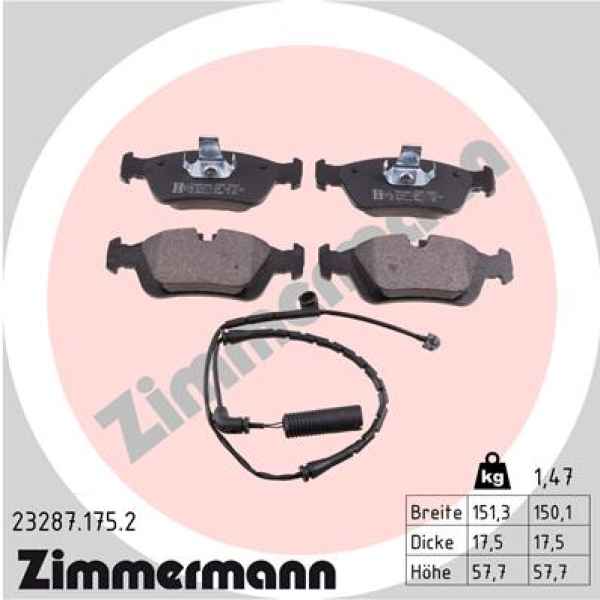 Zimmermann Bremsbeläge für BMW 3 Touring (E46) vorne