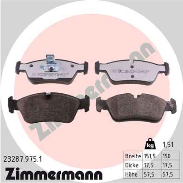 Zimmermann rd:z Brake pads for BMW 3 Compact (E46) front