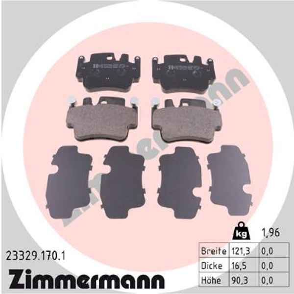 Zimmermann Brake pads for PORSCHE 911 Cabriolet (997) rear