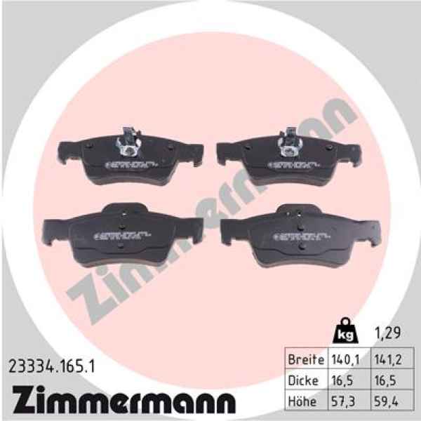 Zimmermann Brake pads for MERCEDES-BENZ E-KLASSE (W212) rear