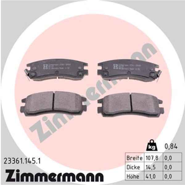 Zimmermann Brake pads for CADILLAC DEVILLE rear