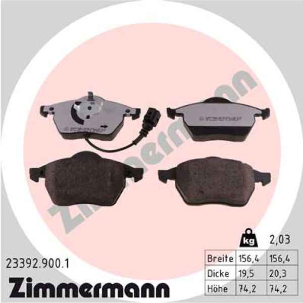 Zimmermann rd:z Brake pads for AUDI TT Roadster (8N9) front