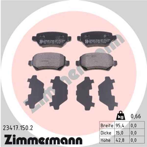 Zimmermann Brake pads for OPEL ZAFIRA B Van (A05) rear