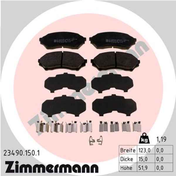 Zimmermann Brake pads for MAZDA 323 S VI (BJ) front