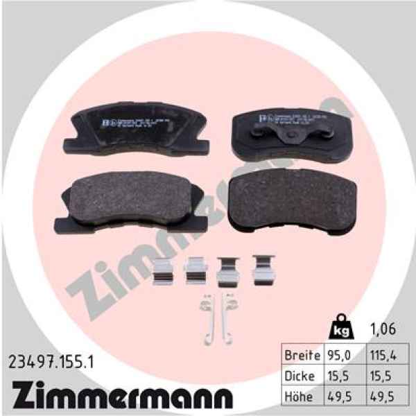 Zimmermann Brake pads for DAIHATSU YRV (M2) front