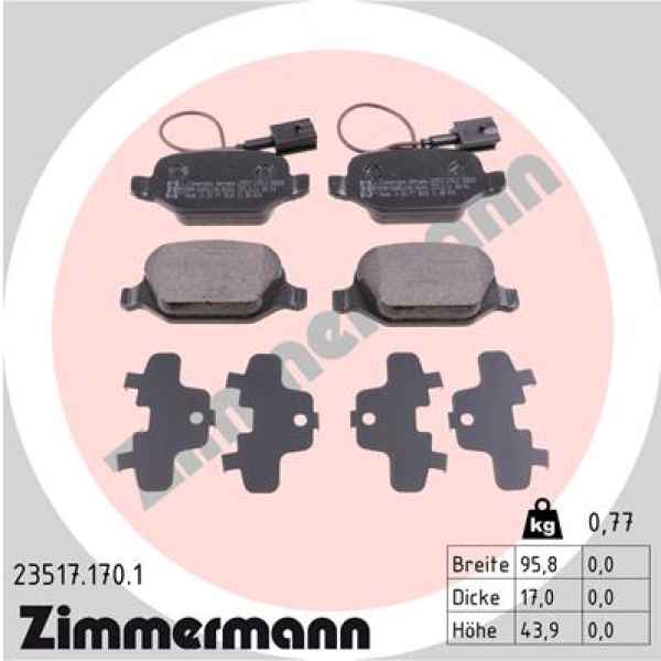 Zimmermann Bremsbeläge für ALFA ROMEO MITO (955_) hinten