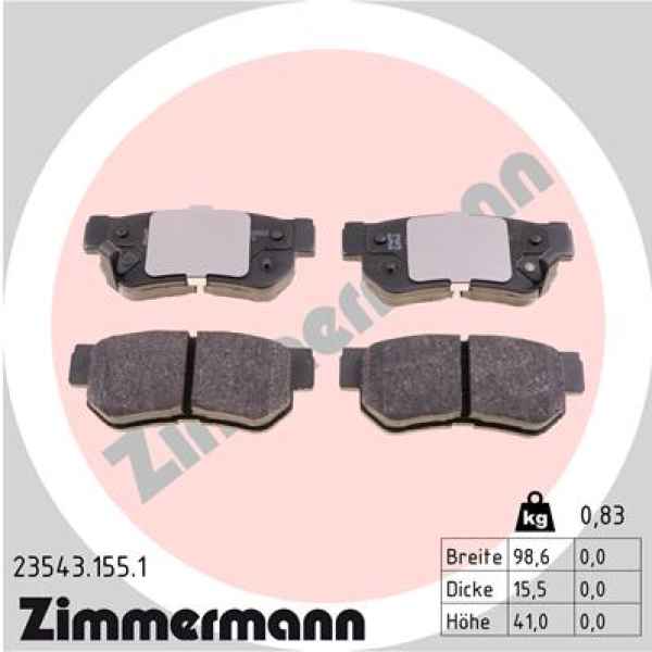 Zimmermann Brake pads for HYUNDAI MATRIX (FC) rear