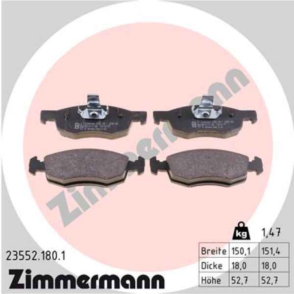 Zimmermann Bremsbeläge für FIAT DOBLO Cargo (223_) vorne