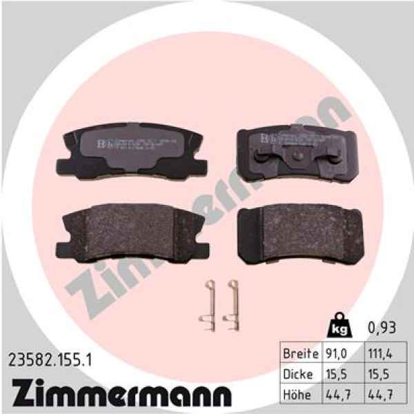 Zimmermann Brake pads for CITROËN C-CROSSER ENTERPRISE rear