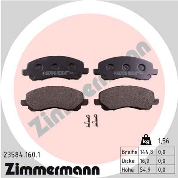 Zimmermann Brake pads for MITSUBISHI LANCER VII Kombi (CS_W, CT_W) front