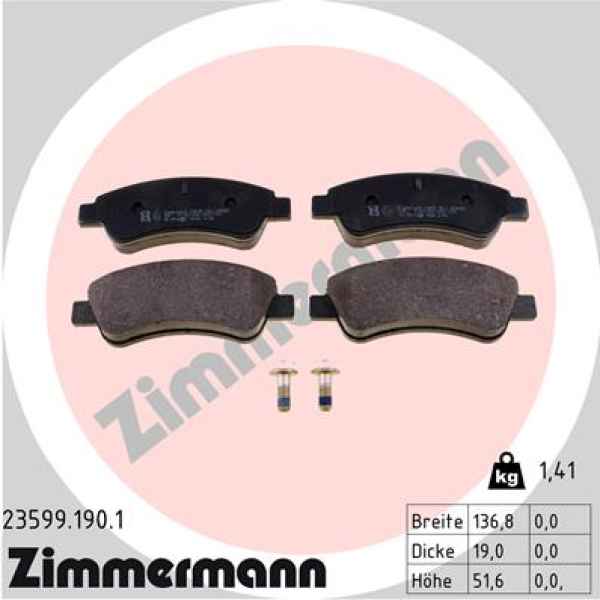 Zimmermann Brake pads for CITROËN C4 I (LC_) front