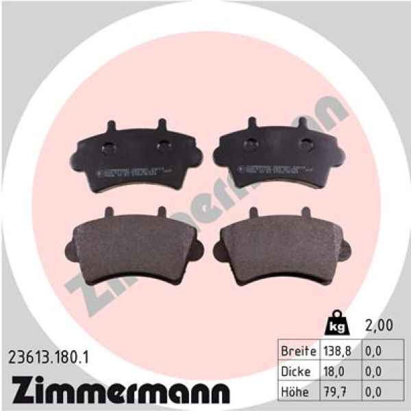 Zimmermann Brake pads for OPEL MOVANO Kipper (X70) front