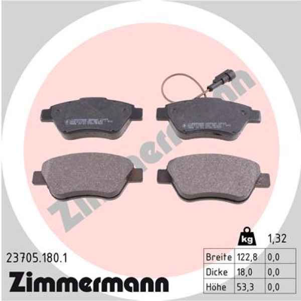 Zimmermann Brake pads for LANCIA MUSA (350_) front