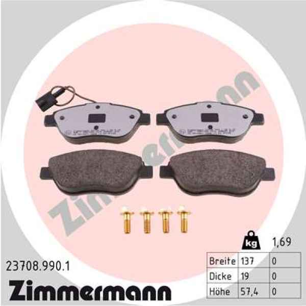 Zimmermann rd:z Brake pads for OPEL COMBO Kasten/Kombi (X12) front