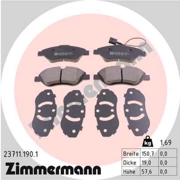 Zimmermann Brake pads for FIAT BRAVO II (198_) front