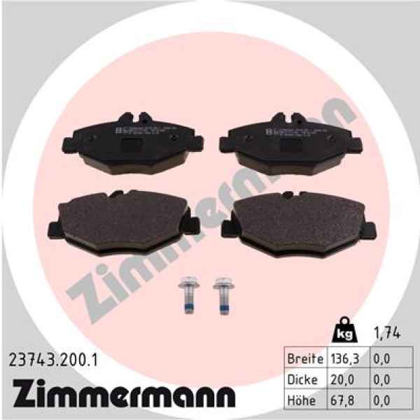 Zimmermann Brake pads for MERCEDES-BENZ E-KLASSE T-Model (S211) front