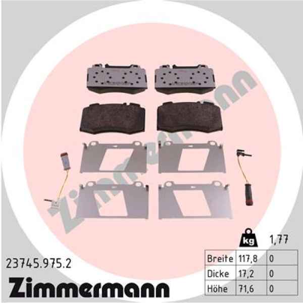 Zimmermann rd:z Brake pads for MERCEDES-BENZ SLK (R171) front