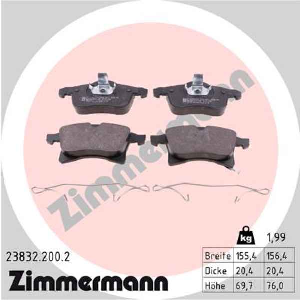 Zimmermann Brake pads for OPEL ASTRA H TwinTop (A04) front