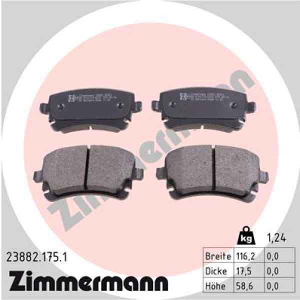 Zimmermann Brake pads for VW MULTIVAN T5 (7HM, 7HN, 7HF, 7EF, 7EM, 7EN) rear