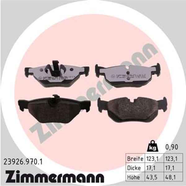 Zimmermann rd:z Brake pads for BMW 3 Coupe (E92) rear