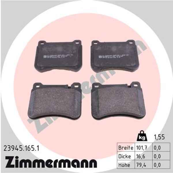 Zimmermann Brake pads for MERCEDES-BENZ SLK (R171) front
