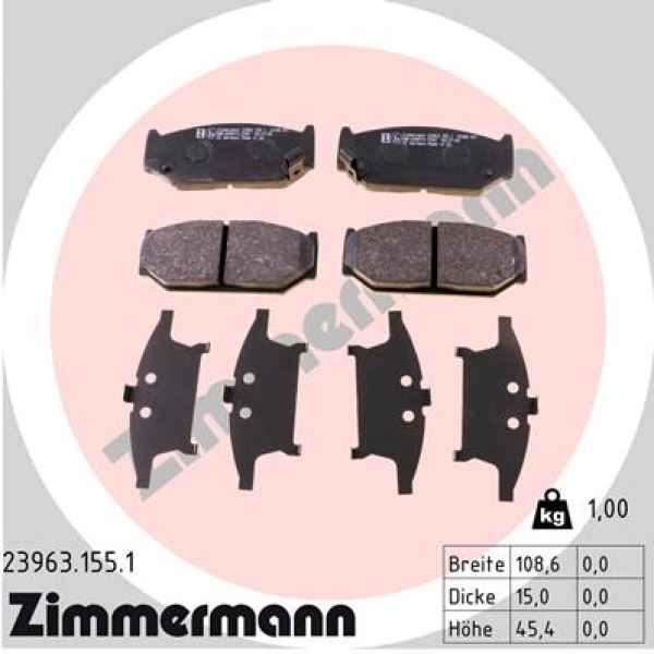 Zimmermann Brake pads for SUZUKI SWIFT IV (FZ, NZ) front