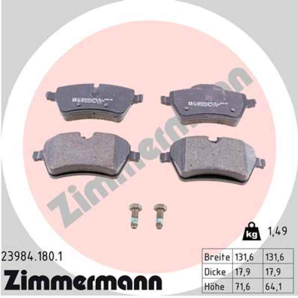 Zimmermann Brake pads for MINI MINI (R56) front