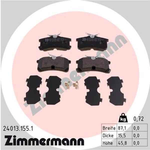 Zimmermann Brake pads for OPEL ARENA Combi (A97) rear