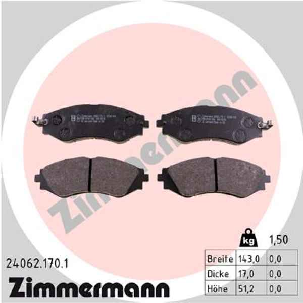 Zimmermann Bremsbeläge für DAEWOO NUBIRA Stufenheck (J200) vorne