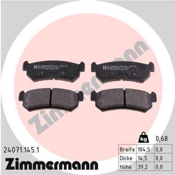 Zimmermann Brake pads for DAEWOO NUBIRA Stufenheck (J200) rear