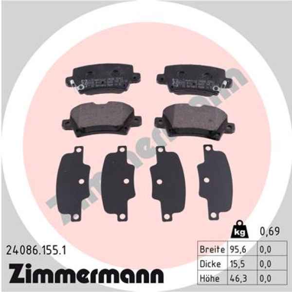 Zimmermann Brake pads for HONDA CIVIC VIII Stufenheck (FD, FA) rear