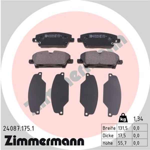 Zimmermann Bremsbeläge für HONDA CIVIC VIII Hatchback (FN, FK) vorne