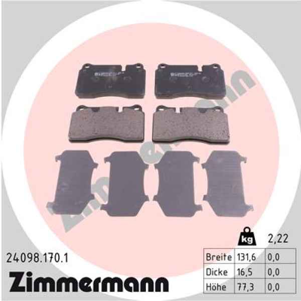 Zimmermann Brake pads for AUDI TT Roadster (8J9) front