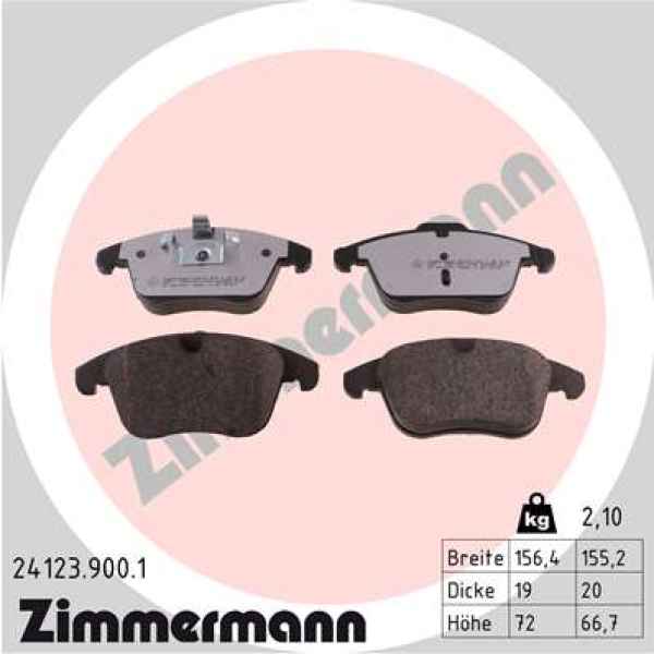 Zimmermann rd:z Brake pads for VOLVO V60 (155, 157) front