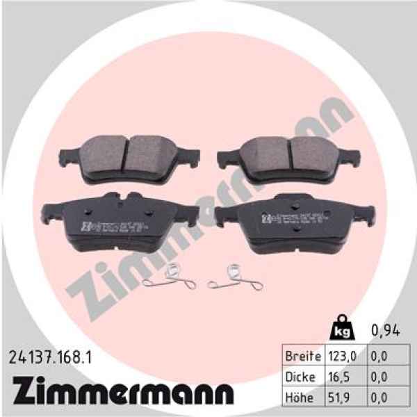 Zimmermann Brake pads for JAGUAR XF (X250) rear