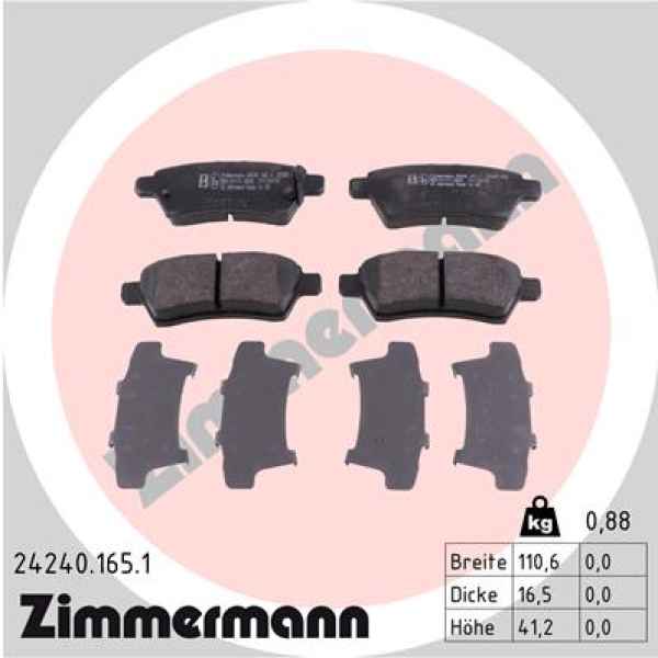 Zimmermann Brake pads for NISSAN PATHFINDER III (R51) rear