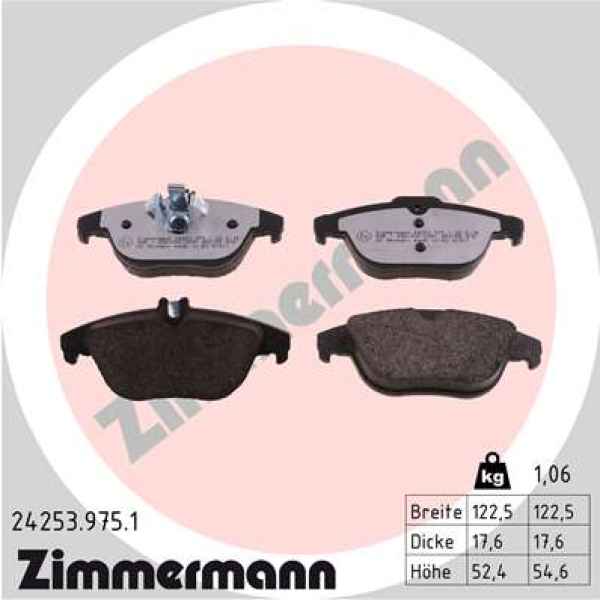 Zimmermann rd:z Brake pads for MERCEDES-BENZ C-KLASSE Coupe (C204) rear