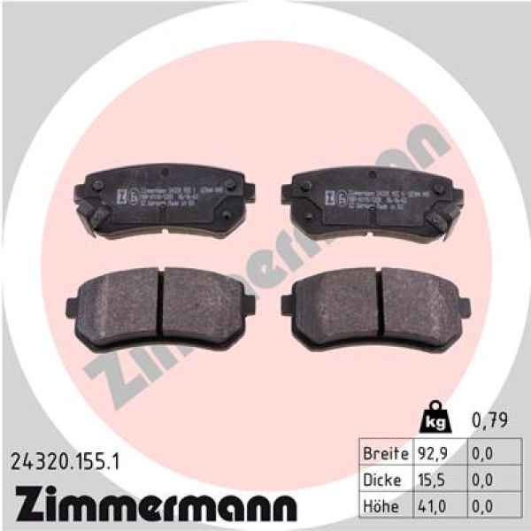 Zimmermann Brake pads for HYUNDAI ACCENT III (MC) rear