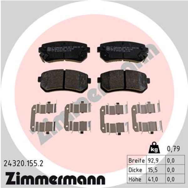 Zimmermann Brake pads for KIA CEE'D Schrägheck (ED) rear