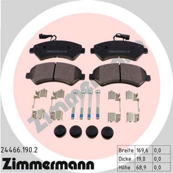 Zimmermann Brake pads for PEUGEOT BOXER Kasten front