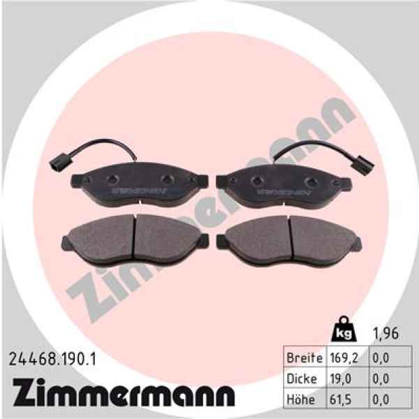 Zimmermann Brake pads for CITROËN JUMPER Kasten front