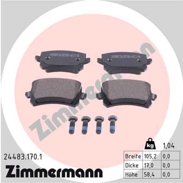 Zimmermann Brake pads for VW TIGUAN (5N_) rear