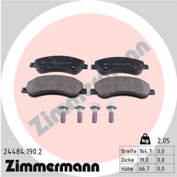 Zimmermann Bremsbeläge für VW AMAROK (2HA, 2HB, S1B, S6B, S7A, S7B) vorne