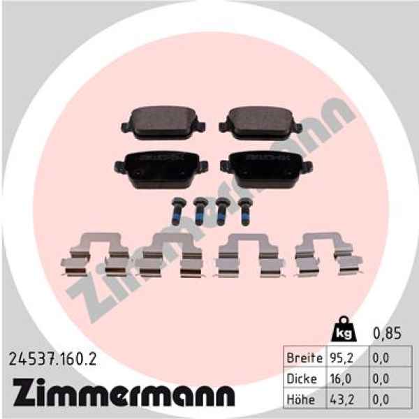 Zimmermann Brake pads for FORD MONDEO IV (BA7) rear
