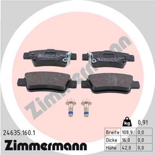 Zimmermann Brake pads for HONDA CR-V IV (RM_) rear