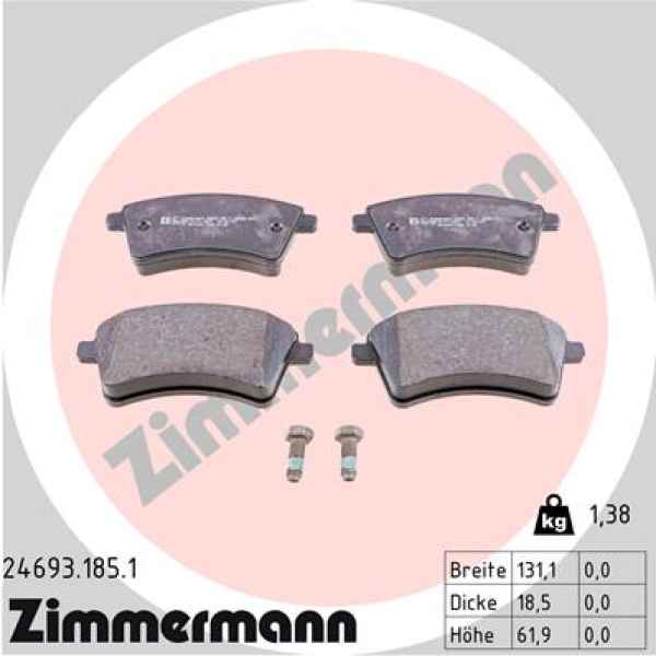 Zimmermann Brake pads for MERCEDES-BENZ CITAN Kombi / Tourer (415) front
