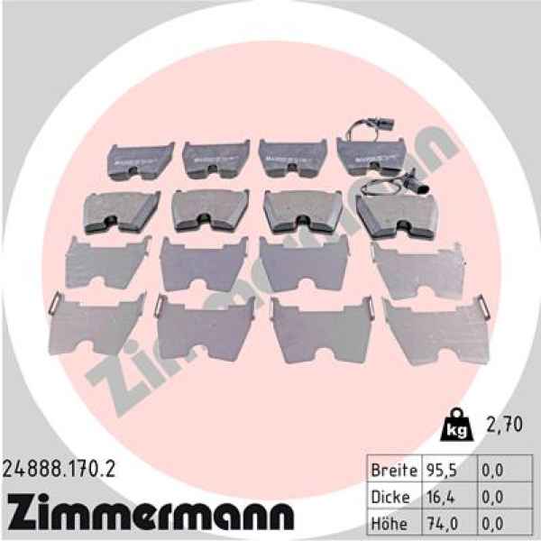 Zimmermann Brake pads for AUDI A4 Avant (8ED, B7) front